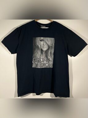Vintage Celine Dion 2008 Taking Chances World Tour Shirt Black Portrait XXL 2XL